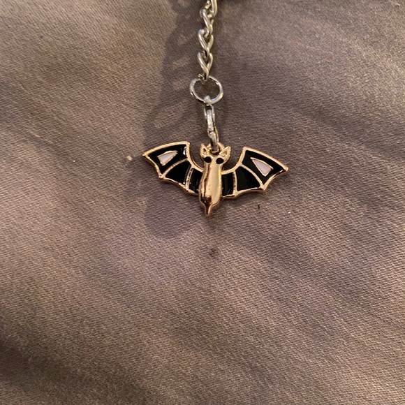 Gold black Halloween bat keychain handmade gift spooky vampire goth fall cute - Picture 2 of 2